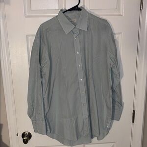 Ascot Chang Men’s Green/Blue Dress Shirt Sz 16.5